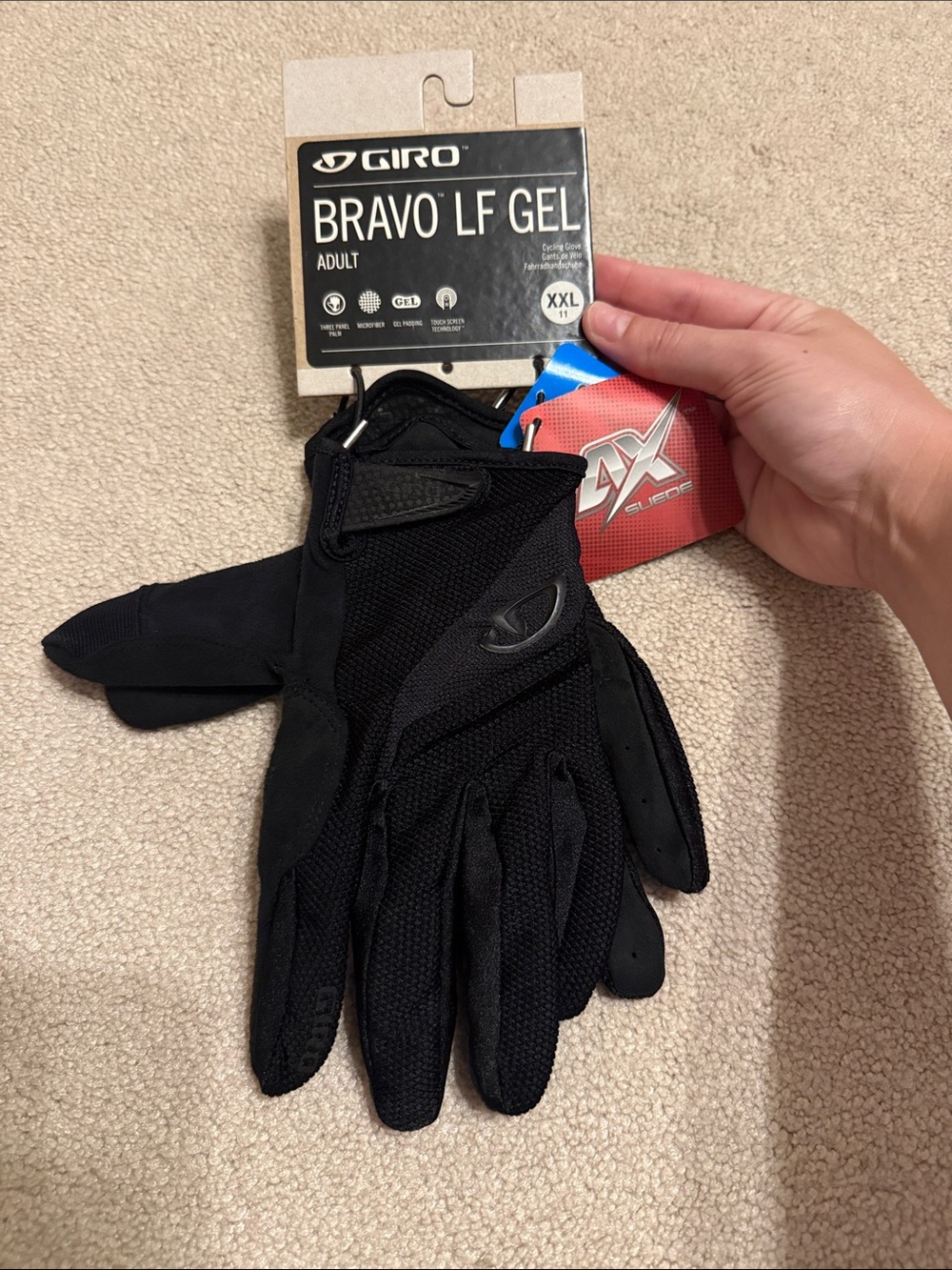 Giro Bravo Gel LF Road Bicycle Cycle Bike Gloves Black XXL (11)